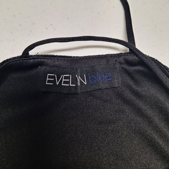 Evelyn Blue Velvet Dress Spaghetti Strap Slip Juniors Large‎ Black Y2K Formal - Picture 6 of 11